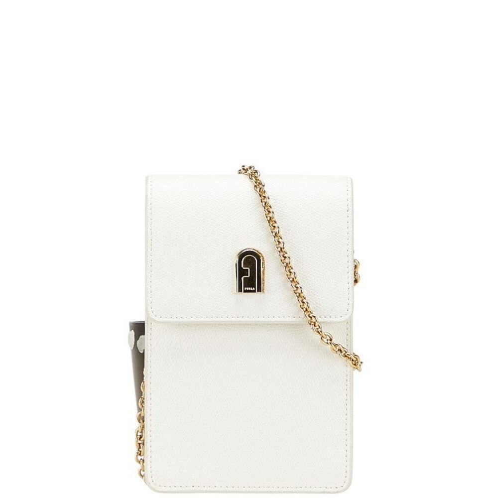 Furla Leather Chain Shoulder Bag White